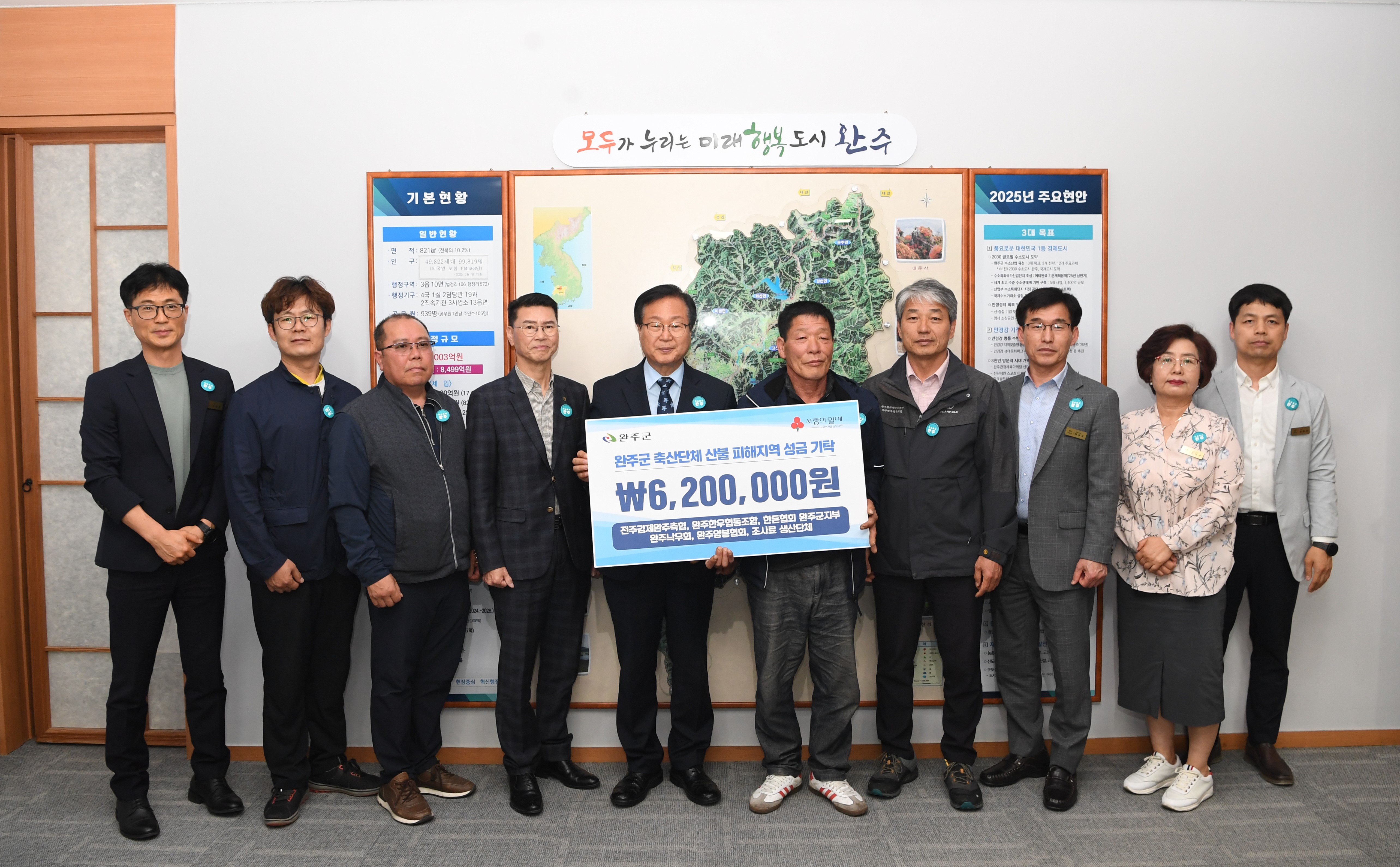 완주군 축산단체 산불피해지역 기부금 전달식.JPG