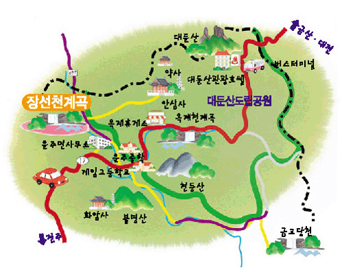 장선천계곡 지도