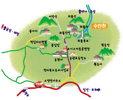 수만천 안내도